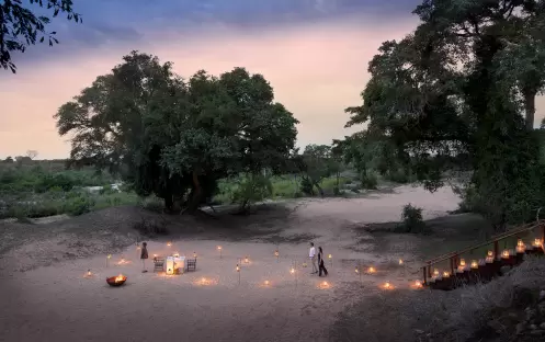 Lion Sands, Tinga Lodge-Outdoor dining experience
